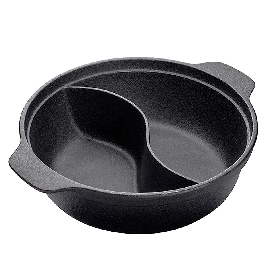 SOGA 32CM Round Cast Iron Shabu Shabu Ho