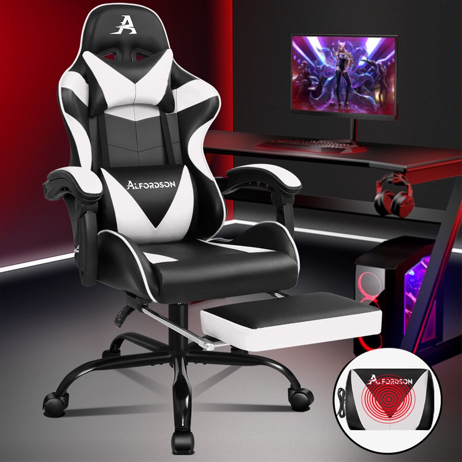 Buy Gaming Chair Lumbar Massage Office Racing Seat PU Leather