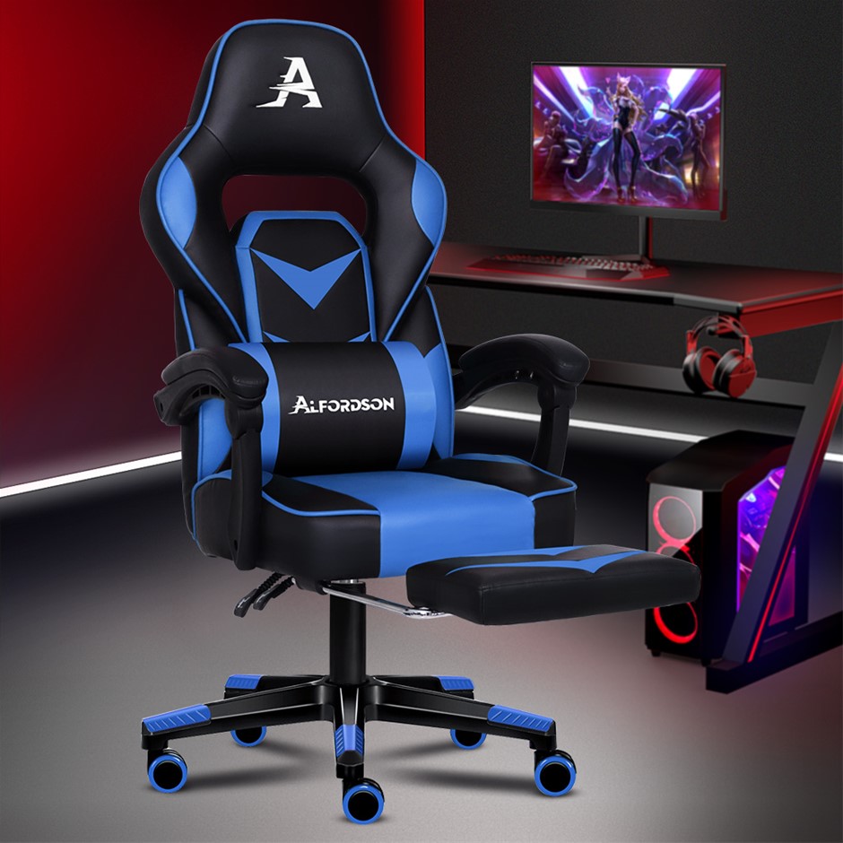 Buy Gaming Chair Office Thick Padding Footrest Executive Racing