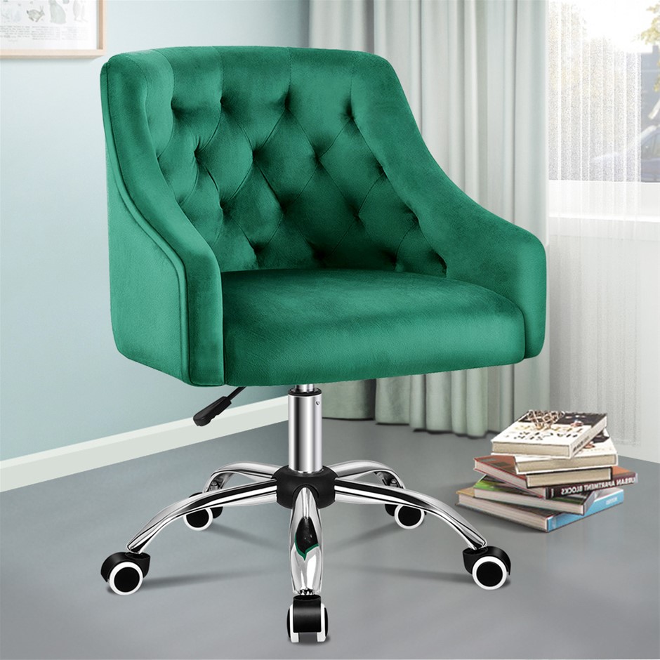 Green velvet computer chair hot sale