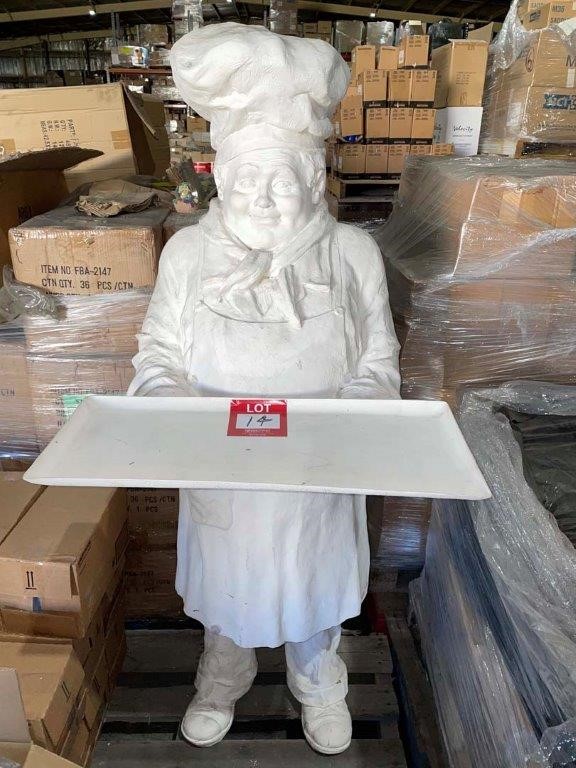 Life size Chef Statue, Full size 1650mm High self standing, some minor