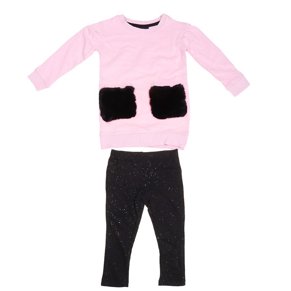 2pcs x ANDY & EVAN Girl's Set, Size 3T, Pink/Black. Buyers Note - Discount