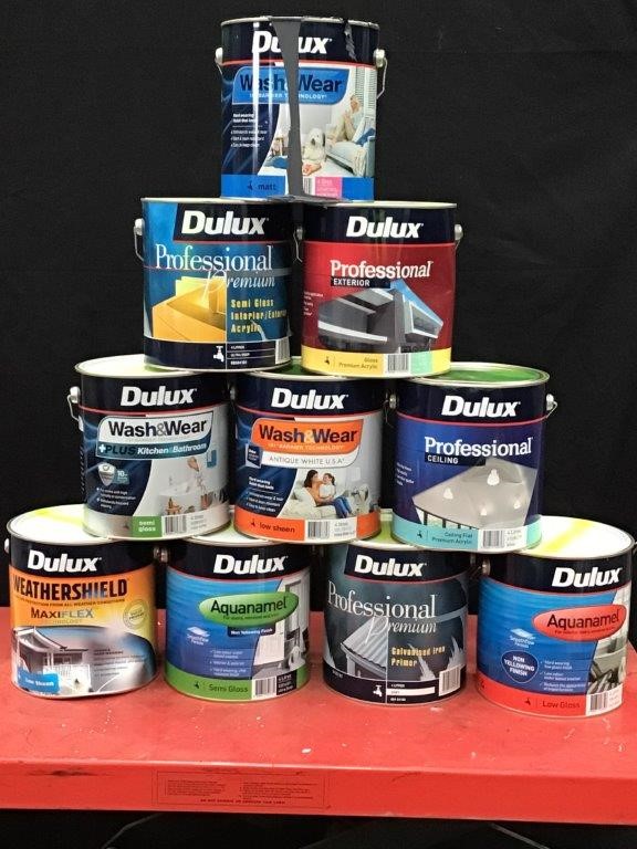 Qty 39 x Dulux 4 Litre Assorted Tins Of Paint Auction (00603022076