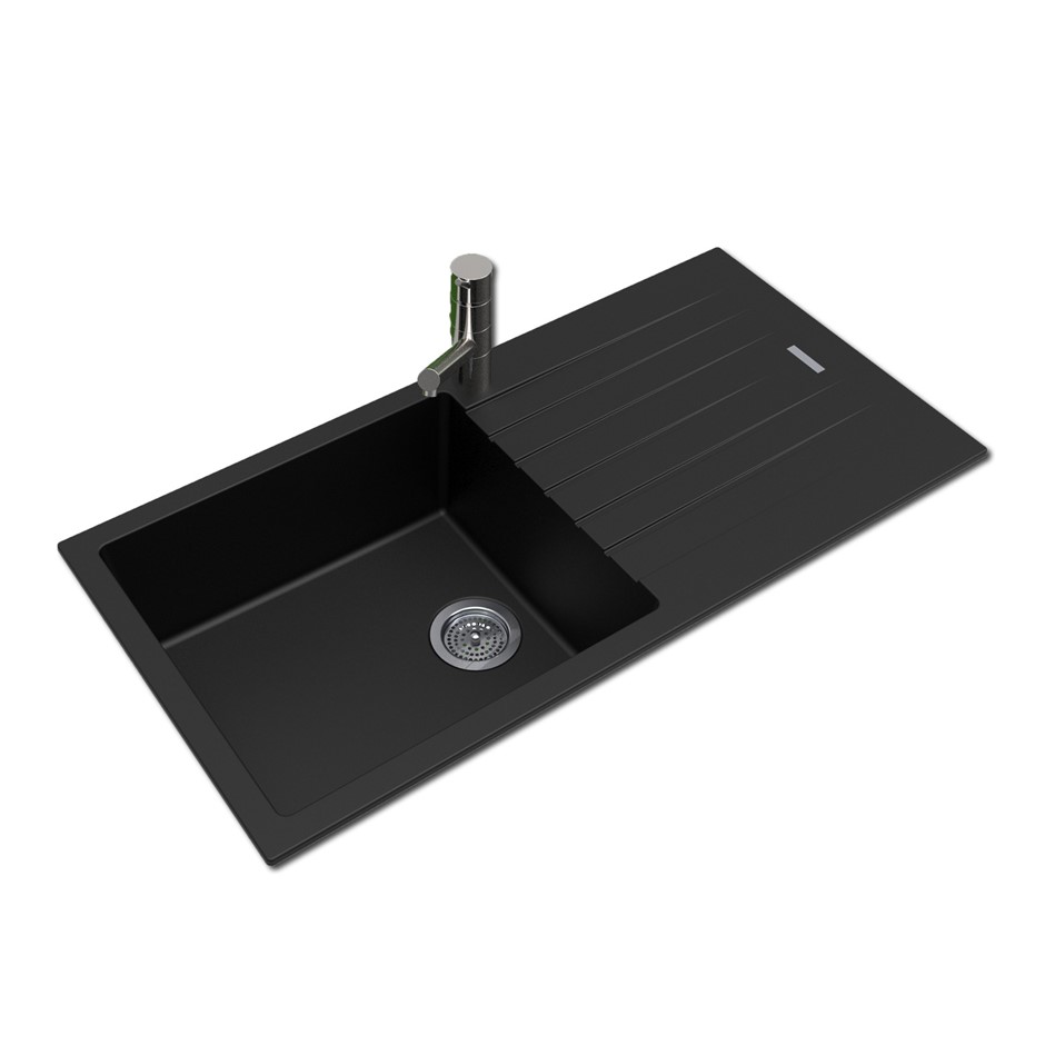 Black Granite Quartz Stone Kitchen Sink 