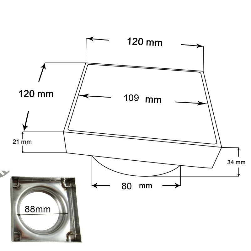 Black Shower Grate Floor Waste Drain Sma