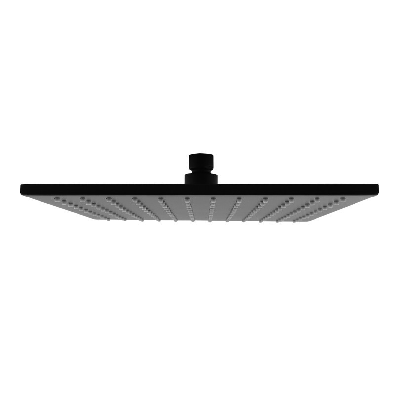 Square Black Brass Rainfall Shower Head 