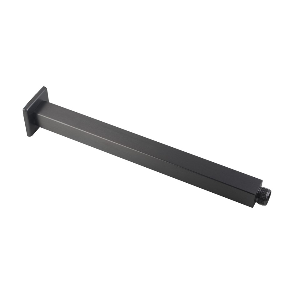 Square Gun Metal Grey Ceiling Shower Arm