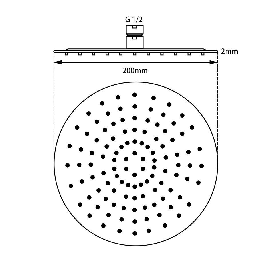 Super-slim Round Chrome Rainfall Shower 