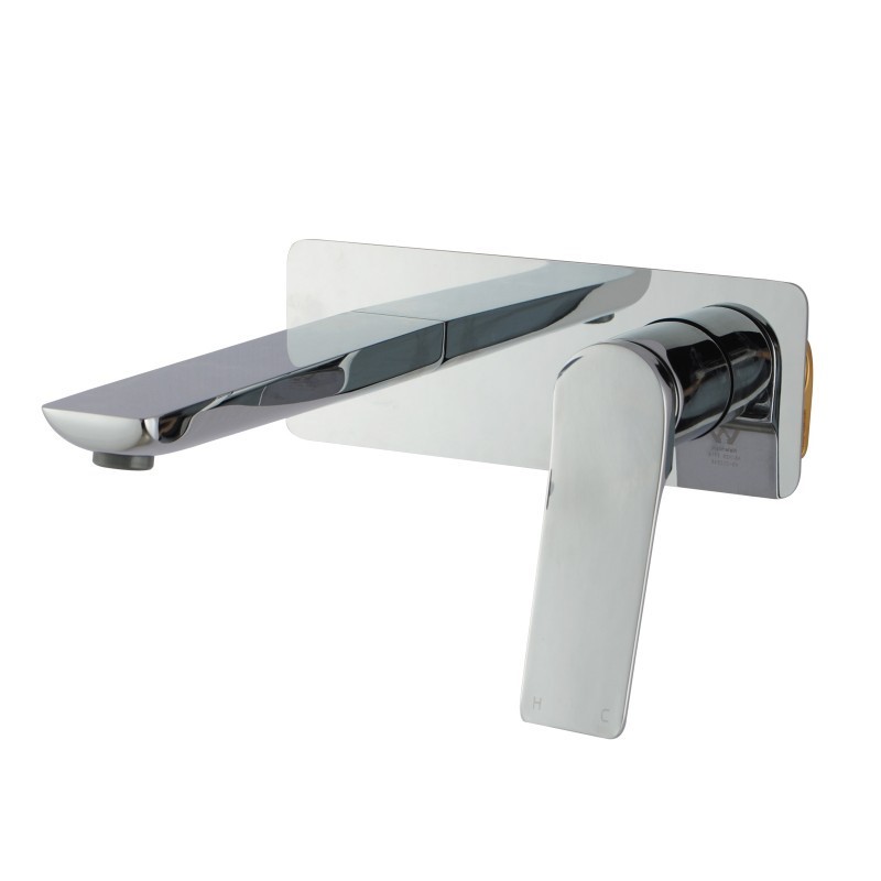 RUSHY Series Square Chrome Wall Mixer wi