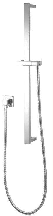 Square Brushed Nickel Hand Shower Rail w