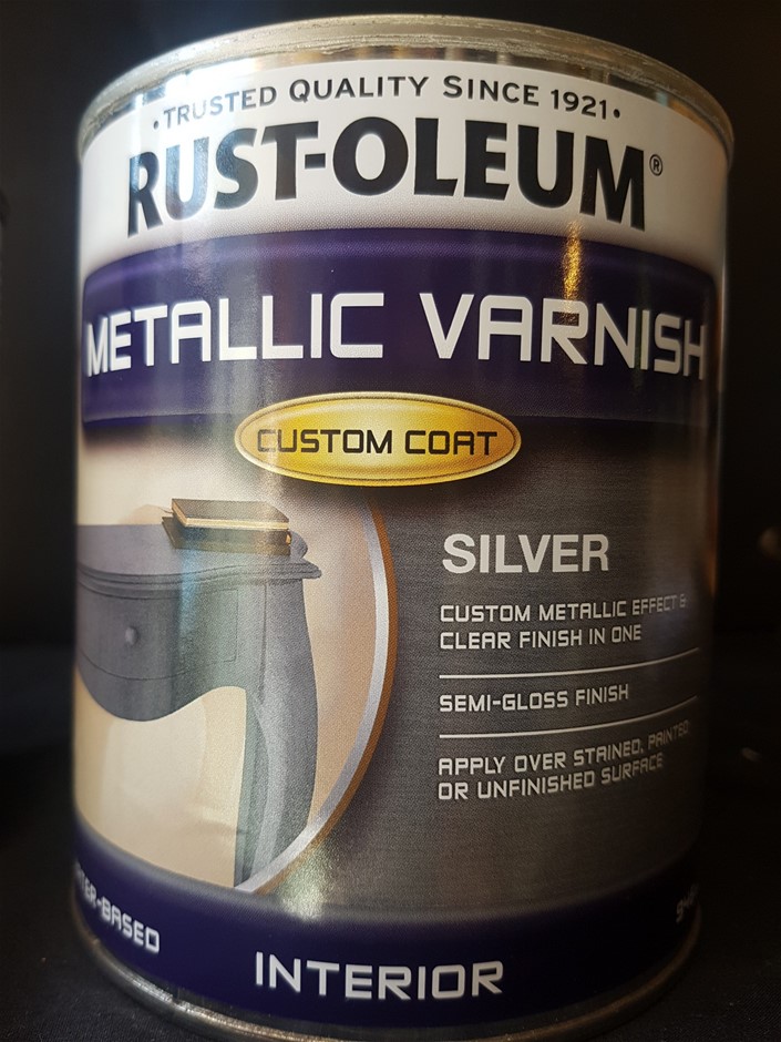 RustOleum Metallic Silver Wood Varnish (2 x 946ml Tins) Auction (0005