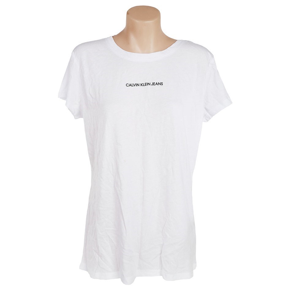 CALVIN KLEIN JEANS Women's Tee, Size M, Cotton/Modal, White. Buyers Note -
