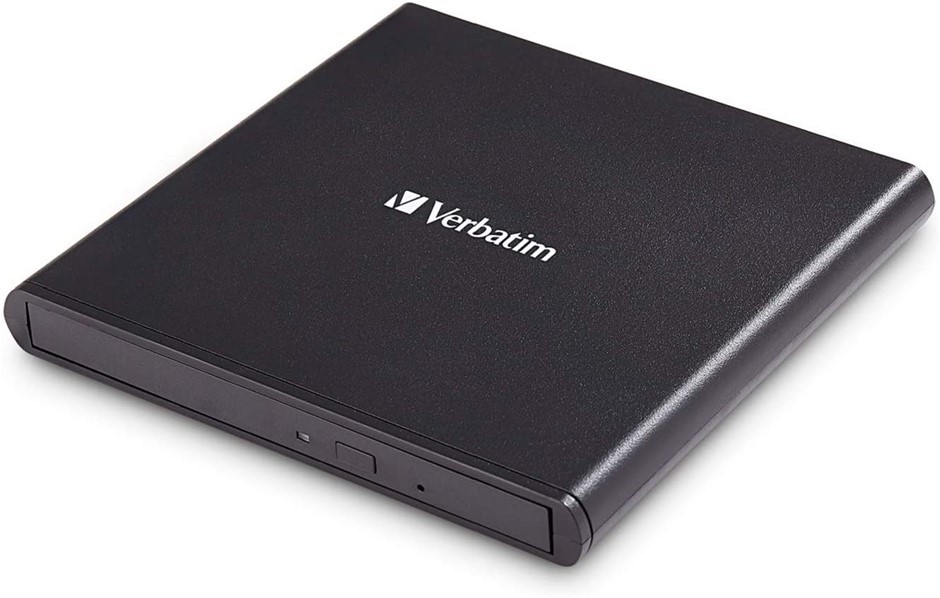 VERBATIM External Slimline Mobile CD/DVD Writer, Black. Buyers Note - Disc