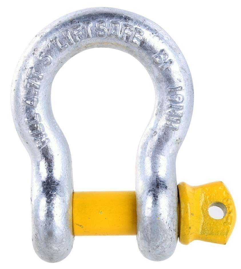 2 X Bow Shackles, Wll 4.7t, Screw Pin Type, Grade S. Yellow Pin. Buyers 