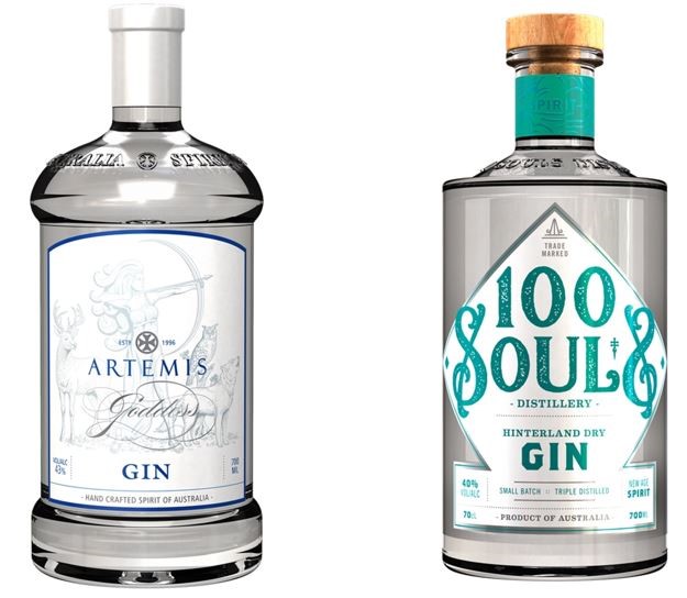 Artemis Goddess Gin & 100 Souls Hinterland Gin (2 x 700mL)