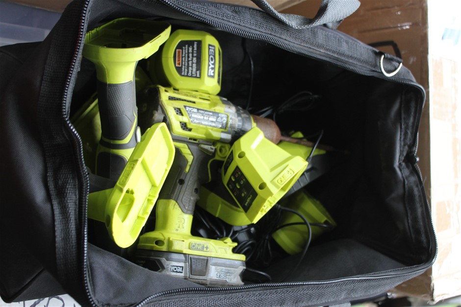 Ryobi Assorted Cordless Power Tool in Work Carry Case Auction (0012