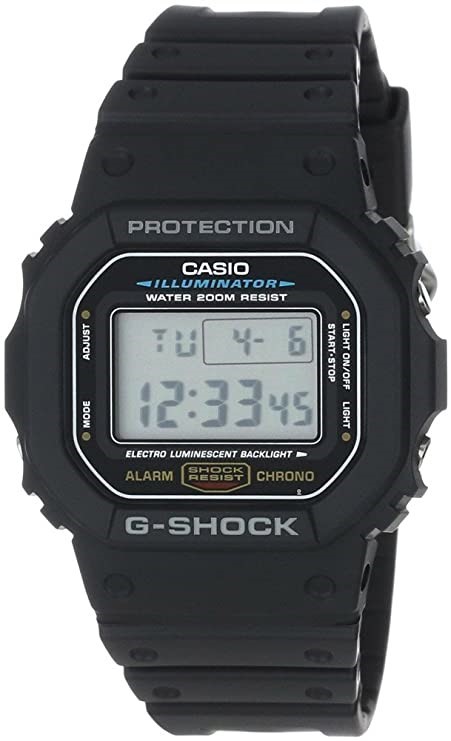 CASIO G-Shock Men's Water Resistant Black Resin Sport Watch, DW-5600E-1VDF.
