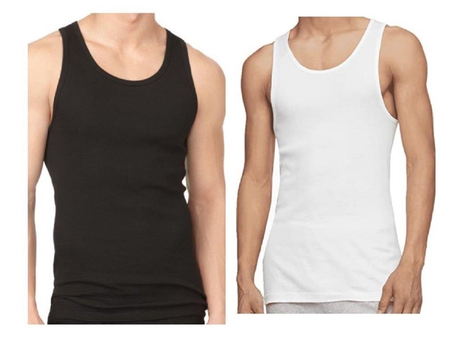 5 x CALVIN KLEIN Men's Tanks, Size L, 100% Cotton, 3x Black 2x White. Buye
