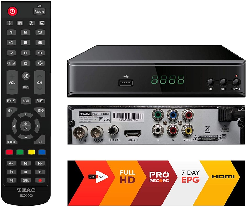 TEAC HDB860 2018 Australia DTV Set TOP Box, DVBT2 FHD HDMI PVR USB H