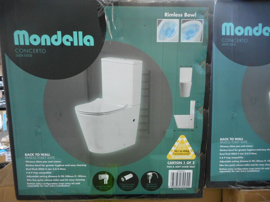 Mondella Concerto Sleek Edge Toilet Pan and Seat Auction (00022545533