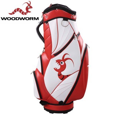 Woodworm Golf 9.5" Staff Bag - White/ Re