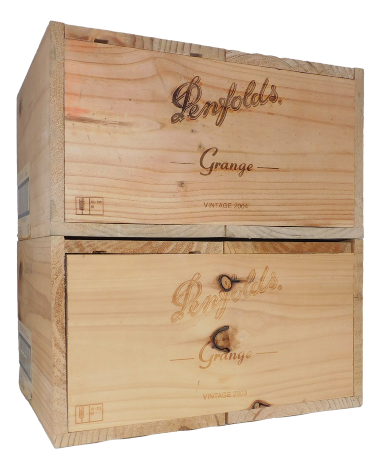 Pack of Assorted Empty Penfolds Grange Wooden Wine Boxes (2x Empty