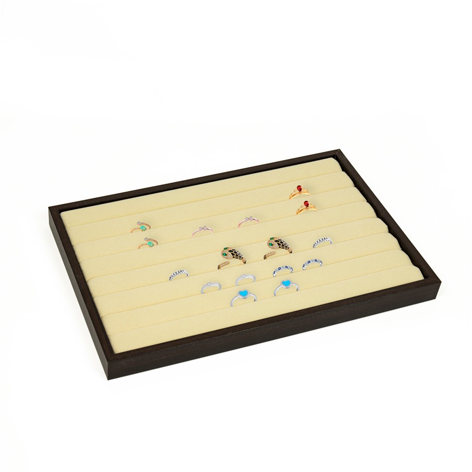 7 Slot Velvet Ring Earring Tray Storage 