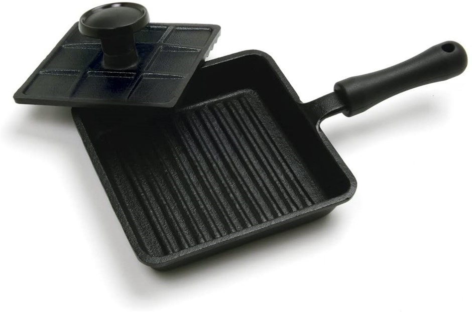 NOPRO Mini Cast Iron Panini Pan with Press.
