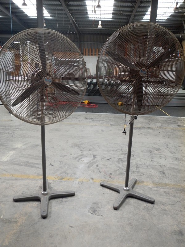 2 x Dynabreeze Dynalink 750mm industrial pedestal fans Auction (0043