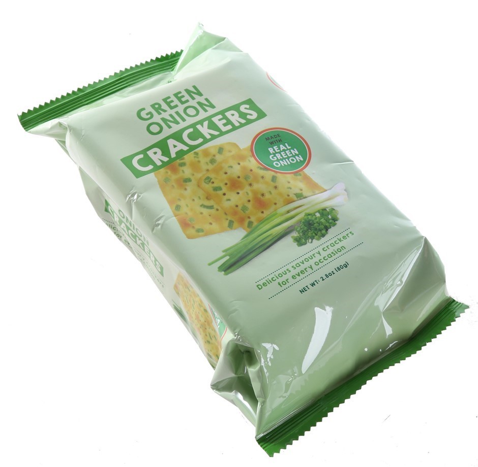 14 x TROPICAL FIELDS Green Onion Crackers, 80g Packets.