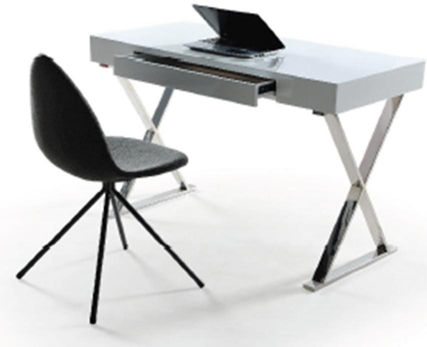 Computer Desk High Gloss Stainless Steel