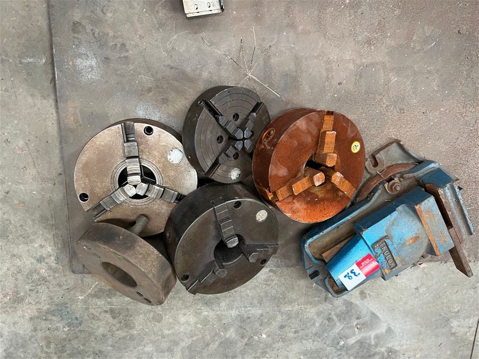 3 X 3 Jaw And 1 X 4 Jaw Chucks Tos and Burnard Auction (00385050867