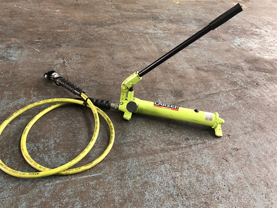 Larzep Hydraulic Hand Pump with Hose Porta Power Model W00307 Auction