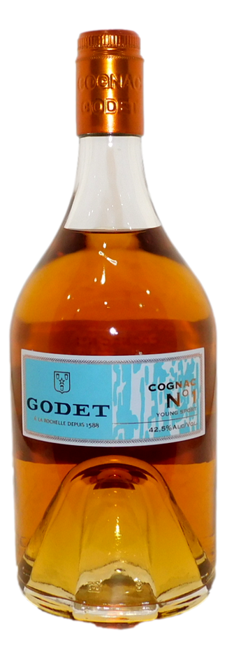 Godet No 1 Young Sport Cognac (1x 700mL), France, Cork.