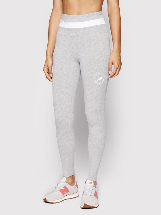 NEW BALANCE Women's Legging, Size M, Cotton/Elastane, Light Grey. Buyers N