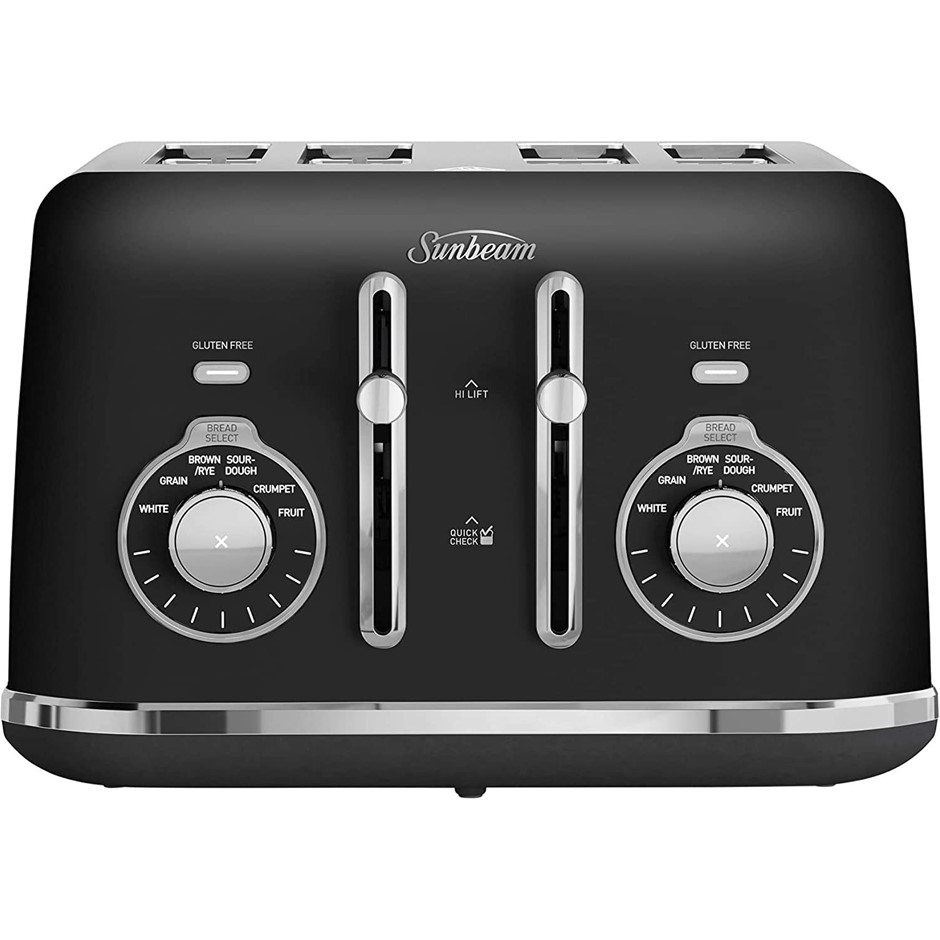 SUNBEAM Alinea Select 4 Slice Toaster, Black, TA2840K. NB Minor use