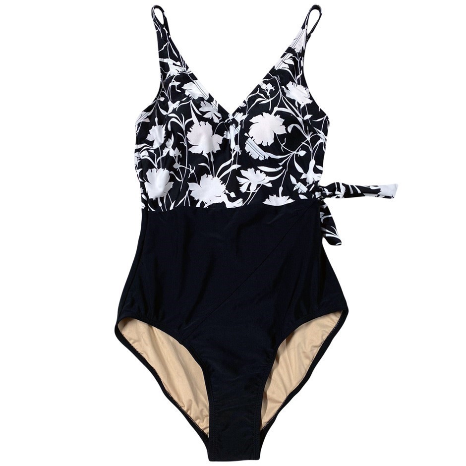 CAROLE HOCHMAN Women's One Piece, Size S, Polyester/ Elastane, Black & Whit