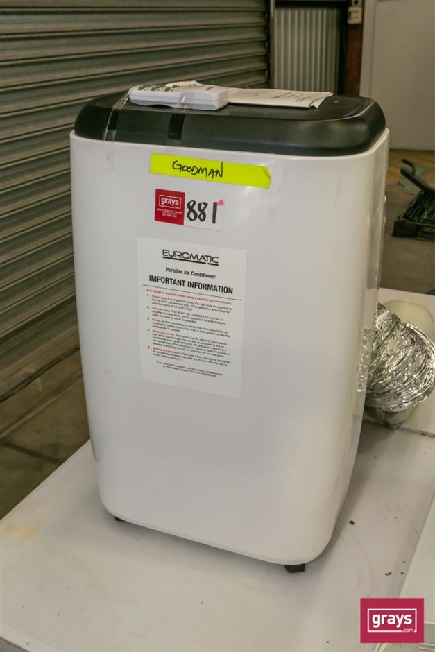 EUROMATIC A018D12C Portable Air Conditioner Auction (08815051453) Grays Australia