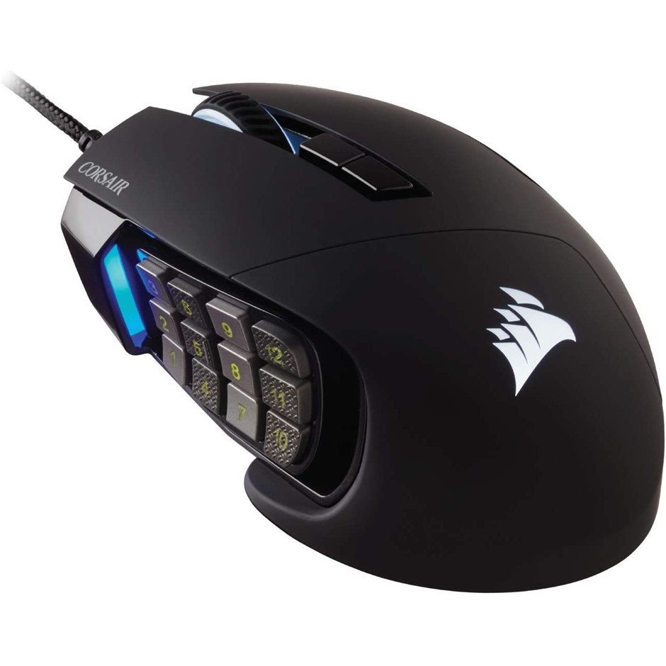 CORSAIR Scimitar Elite RGB Optical MOBA/MMO Gaming Mouse, 18000 DPI, 17 Pro