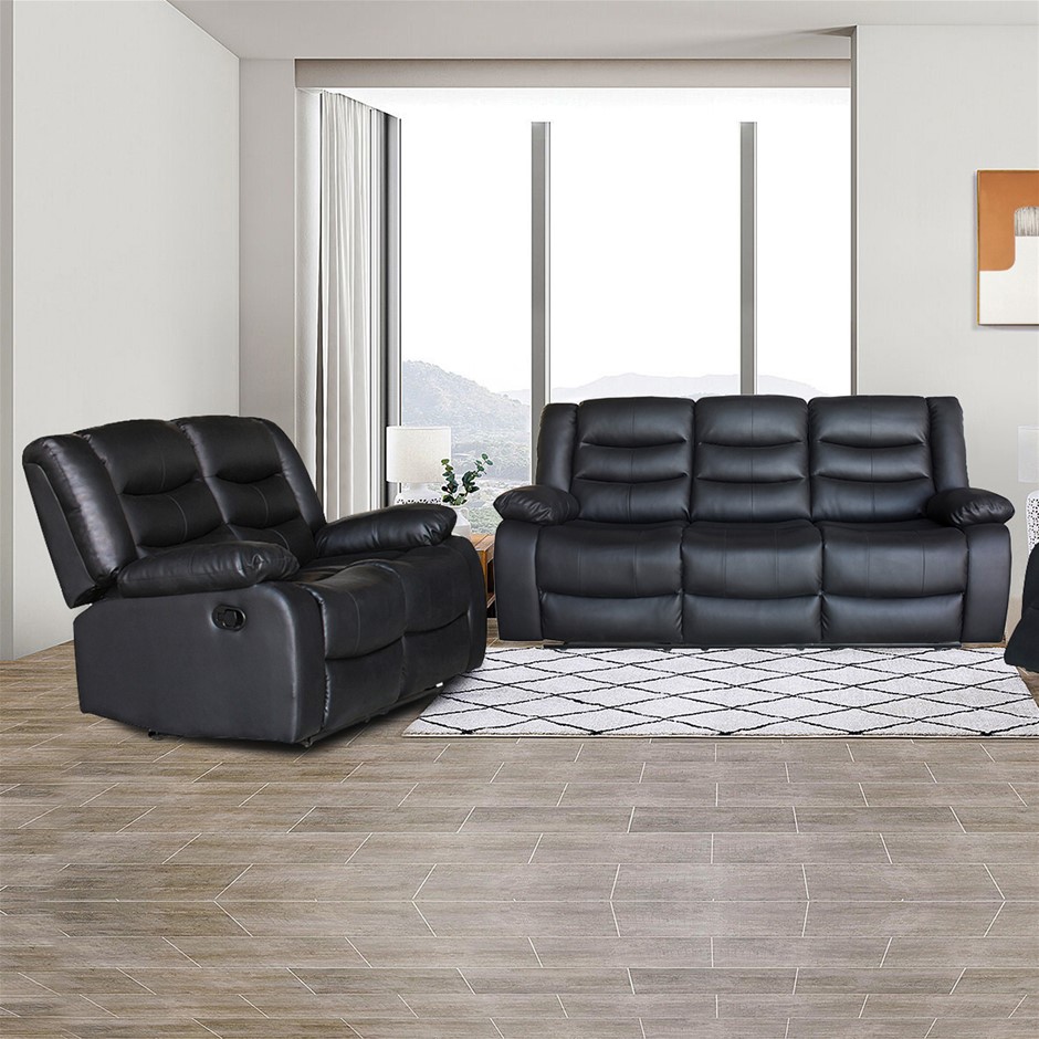 3+2 Seater Recliner Sofa In Faux Leather