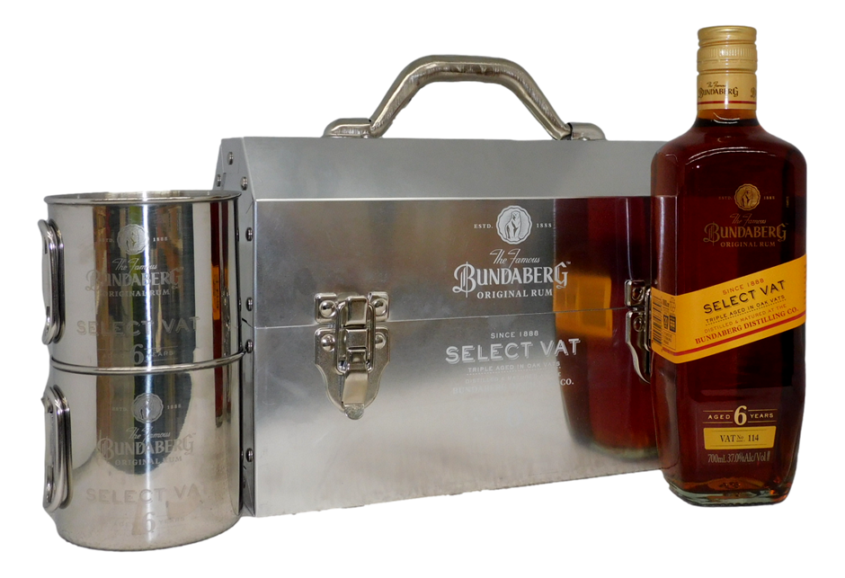 Bundaberg Select Vat 114 Rum with Lunchbox and Mugs (1x