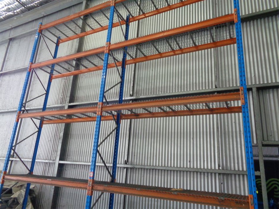 Dexion 2 bay Pallet Racking with Mantamesh, Auction (0053-7042623 ...