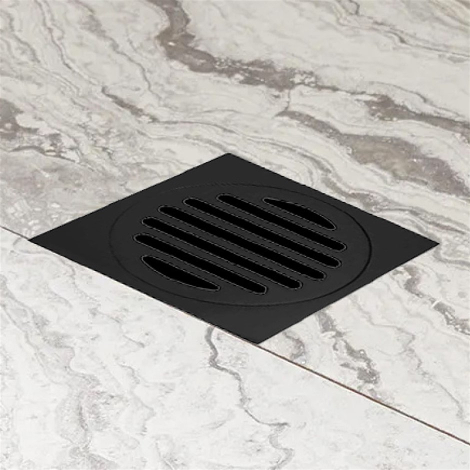 Square Black Floor Grate Drain 110 mm Fu