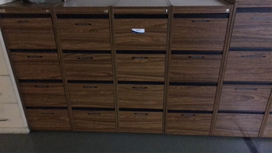 4 x 4 drawer timber filing Auction (18473024854) Grays