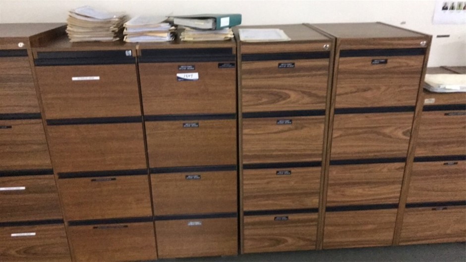 4 x 4 drawer timber filing Auction (18493024854) Grays