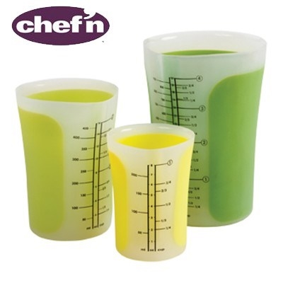 Chef'n 102-250-121 4 Piece SleekStor® Pinch + Pour Collapsible Measuring  Cups, Green