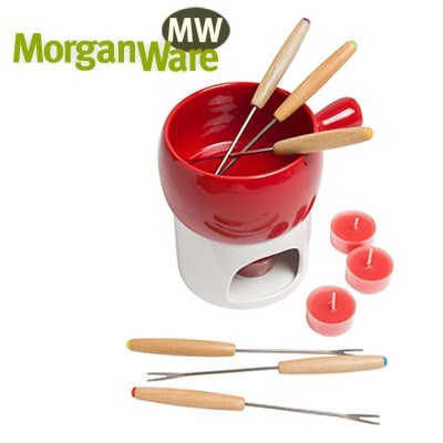 Morganware 6-Person Ceramic Fondue Set -