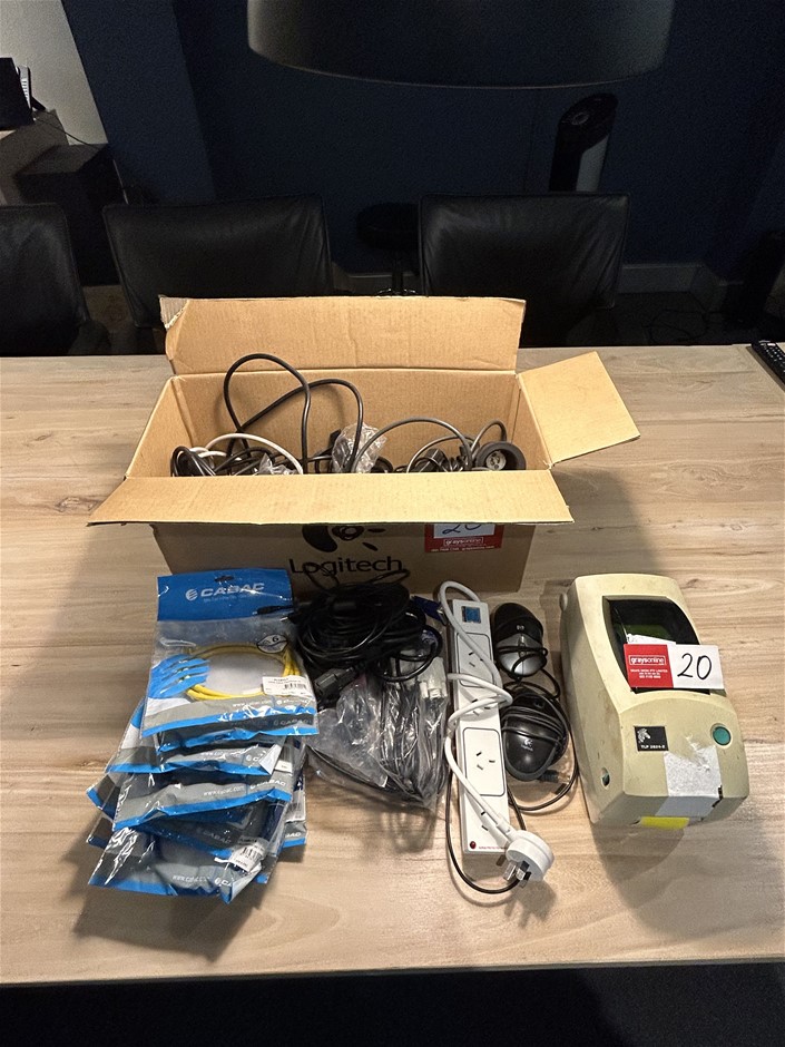 Zebra Label Printer Model TLP2824Z and a qty of Assorted Computer