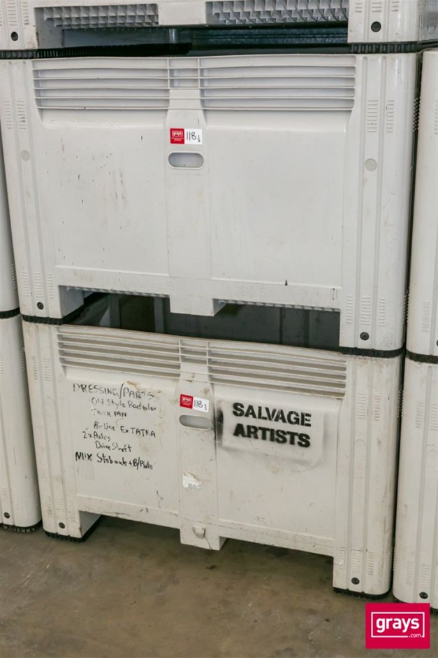 Qty 2 x Nally Mega Bin 780 V10 Large Poly Storage Bins Auction (0118