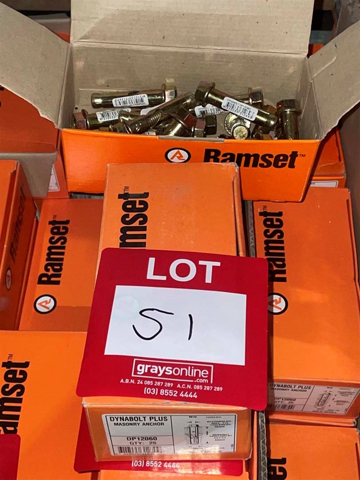 10 Boxes (500pcs aprox) Dynabolt Plus Anchors